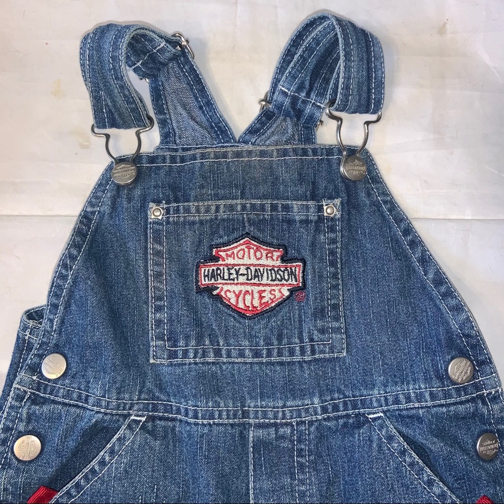 Harley Davidson 18 Mon Blue Jean Snap Leg Overalls